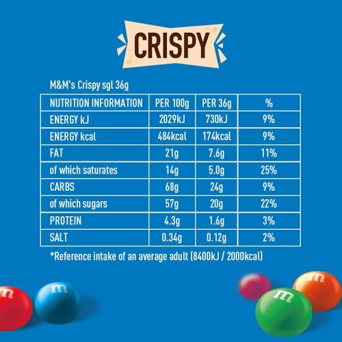 M&M's Crispy Chocolate Bulk Box - 24 Pack Movie Night Snacks, Chocolate Gifts 8
