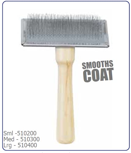 Ancol Heritage Wood Handle Soft Slicker Brush Large - Removes Dead Hair & Tangles | Wooden Handle 4