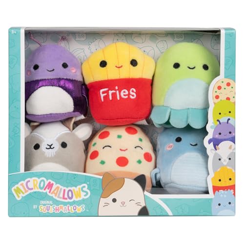 Squishmallows Micromallows 6-Pack - 2.5" Mini Plush Collection with Axel, Lune, Malcolm, Orphie, Pep, Walker 8