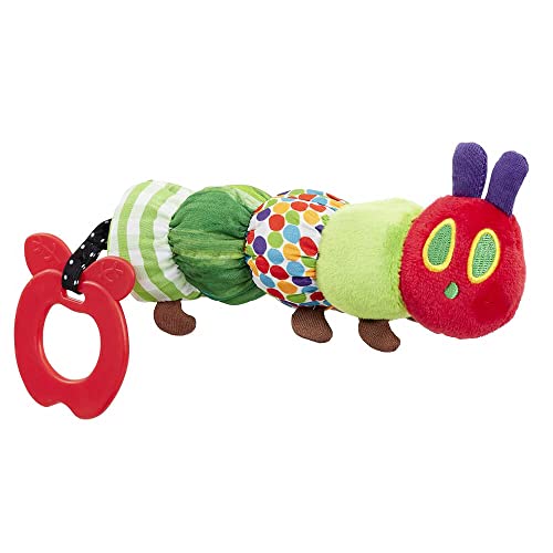 The Very Hungry Caterpillar Teether Rattle - Soft Plush Baby Toy with Crinkle Sounds & Textured Tail 8