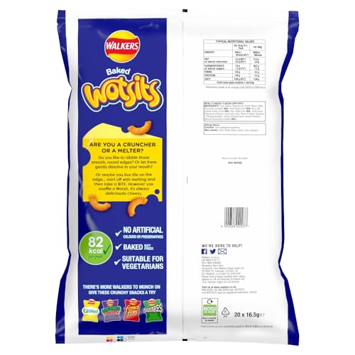 Walkers Wotsits Really Cheesy Multipack Snacks Crisps 20x16.5g 4