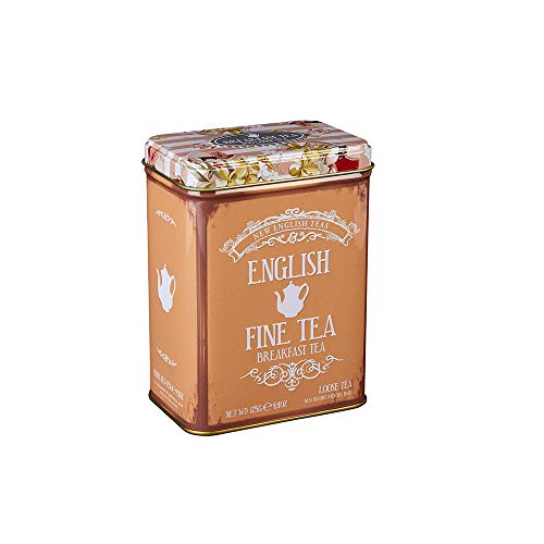New English Teas - Floral Tea Tin with 125g Loose-Leaf English Breakfast Tea 7