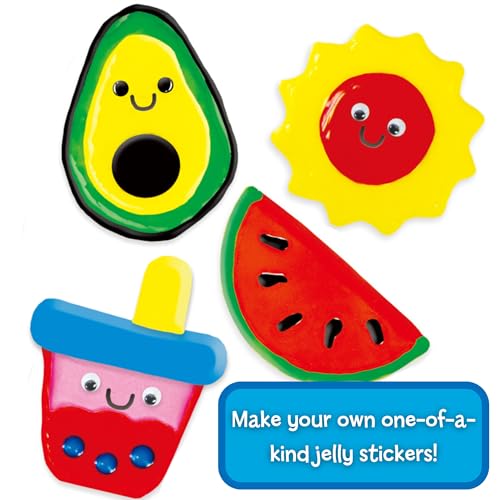 Galt Jelly Stickers Craft Kit - Kids Make Their Own Colourful Stickers with Googly Eyes 7