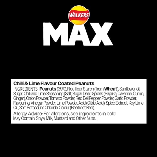 Walkers Max Strong Chilli & Lime Coated Peanuts 175g 8