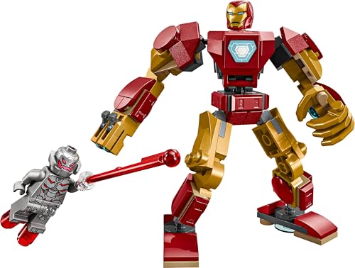LEGO Marvel Iron Man Mech vs. Ultron - Buildable Super Hero Playset for Kids 6+