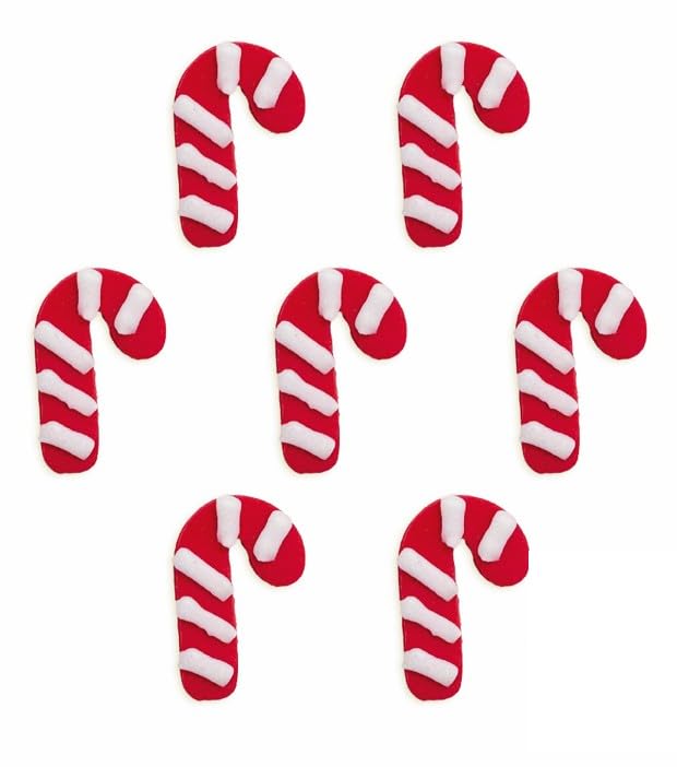 Anniversary House 7 Pack Candy Cane Edible Cake Toppers | Handcrafted Sugar Decorations | Made in UK