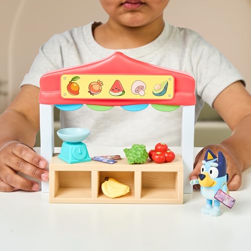 Bluey Farmers Market Playset - Includes Articulated Bluey Figure & Accessories 12