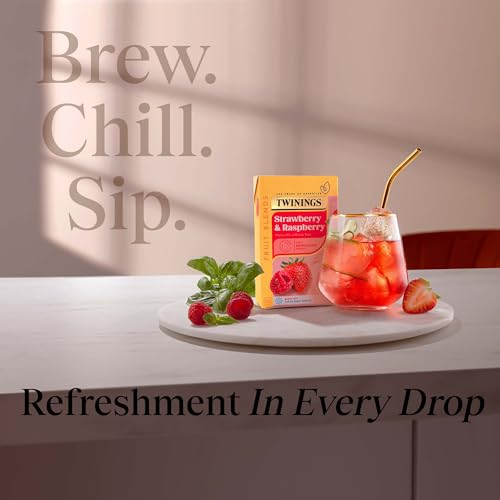 Twinings - Cranberry & Raspberry Fruit Infusion Tea 80 Biodegradable Bags (4 x 20) Caffeine-Free Herbal Vegan Tea 6