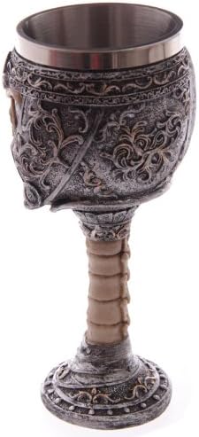 Puckator - Warrior Gothic Skull Chalice Goblet, 18cm Height, Multicolor