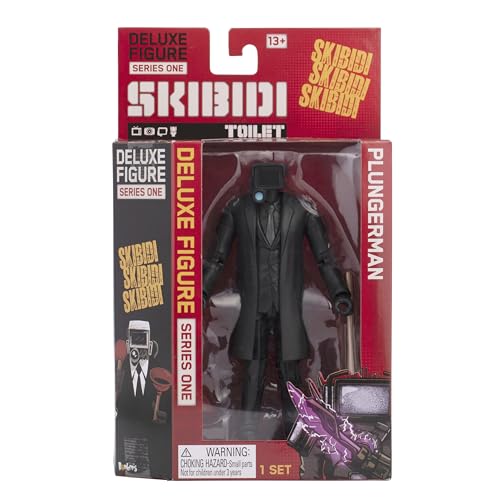 Skibidi Toilet Deluxe Figure - Plungerman 6" Collectible Action Figure, 22 Articulated Joints, Age 8+ 8