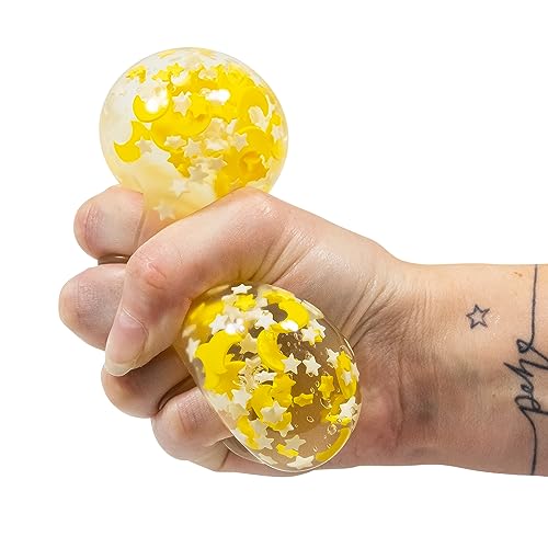 Tobar Scrunchems Moons and Stars Glow in the Dark Stress Squish Ball - 6cm Fidget Toy for Kids and Adults 3