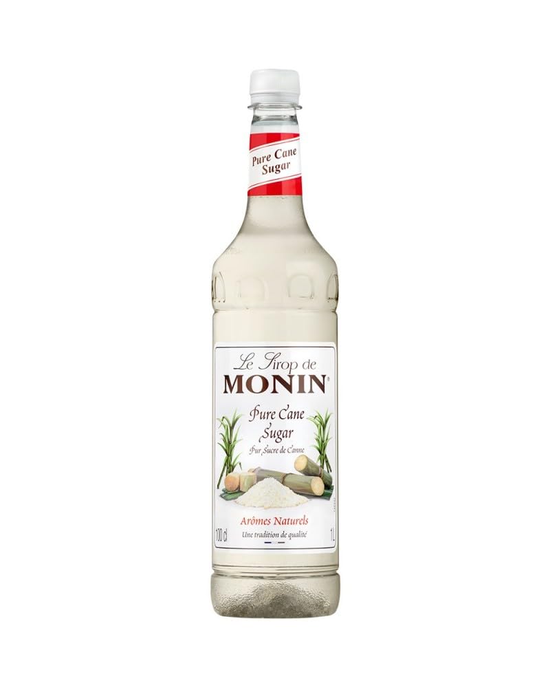 Monin Premium Pure Cane Sugar Syrup - Sweet & Silky Texture | 1L PET Bottle | Vegan, Kosher, Halal