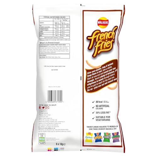 Walkers French Fries Worcestershire Sauce Flavour Multipack Crisps 6x18g 5