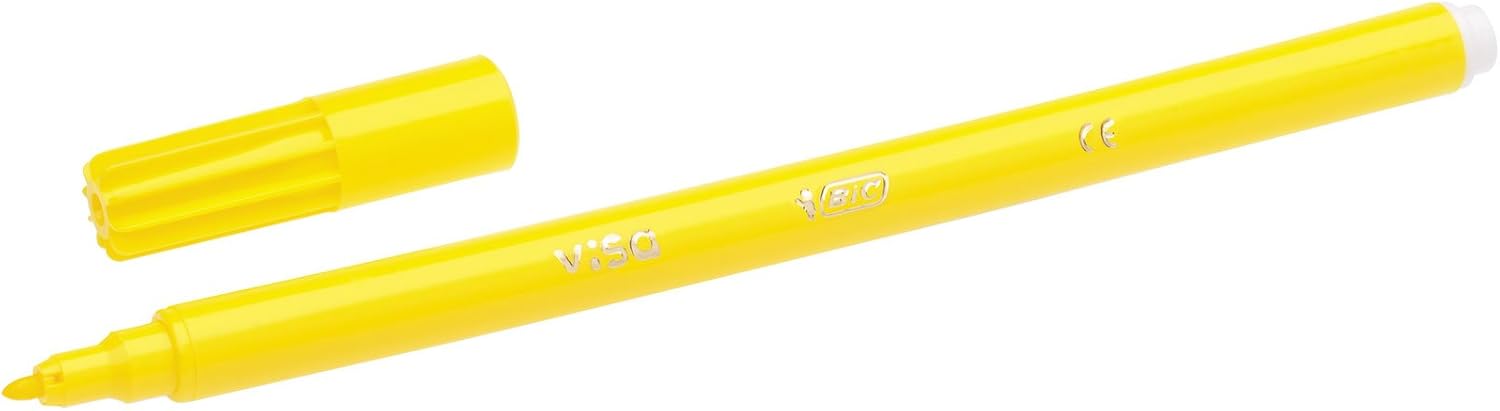 BIC Kids Visa Felt Tip Pens - 18-Pack Fine Point Washable Markers for Kids Ages 5+
