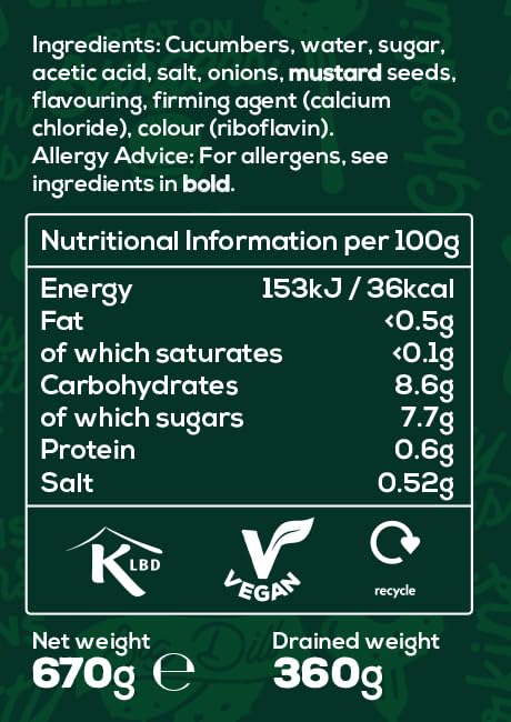 Elswood Whole Sweet Cucumbers 670g Jar 8