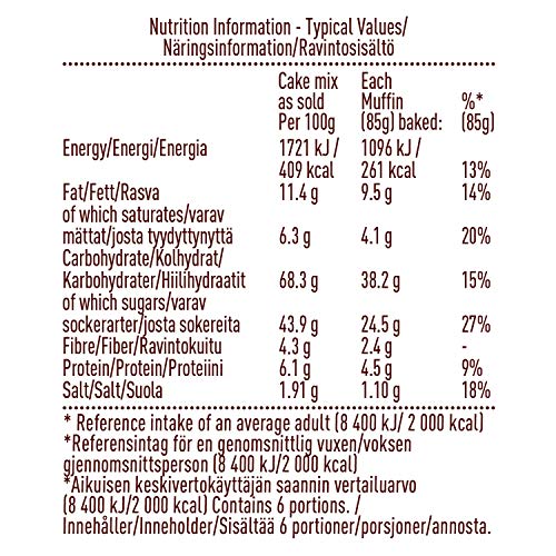 Betty Crocker - Chocolate Chunk Muffin Mix Baking Kit (335g Pack of 4) 12