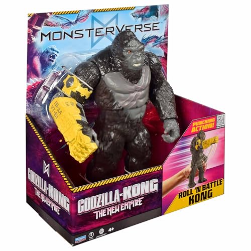 MonsterVerse Giant Kong Roll N Battle Action Figure - 11 Inch Scale | Interactive Movement | Plastic