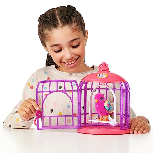 Little Live Pets Lil' Bird & Bird Cage: Tiara Twinkles - Interactive Electronic Singing Bird with Light-Up Wings (Ages 5-12) 4