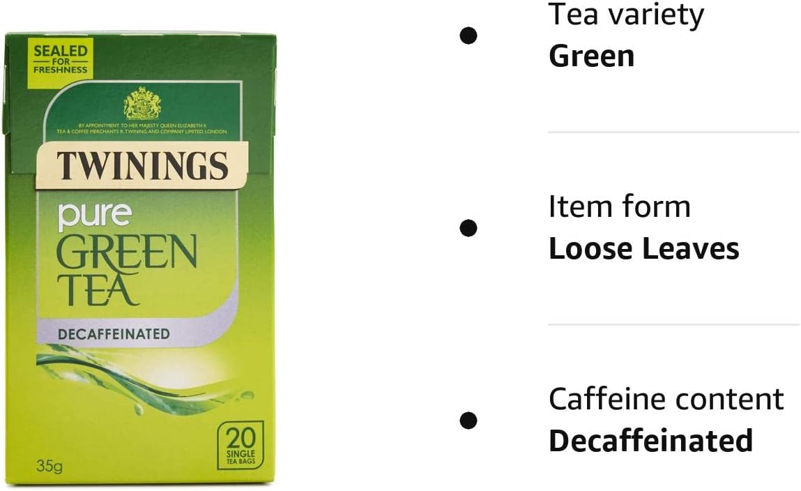 Twinings Decaf Pure Green Tea, Pack of 20 Tea Bags