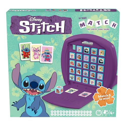 Top Trumps Match Game - Stitch Theme | Match Five in a Row | Portable Travel Game