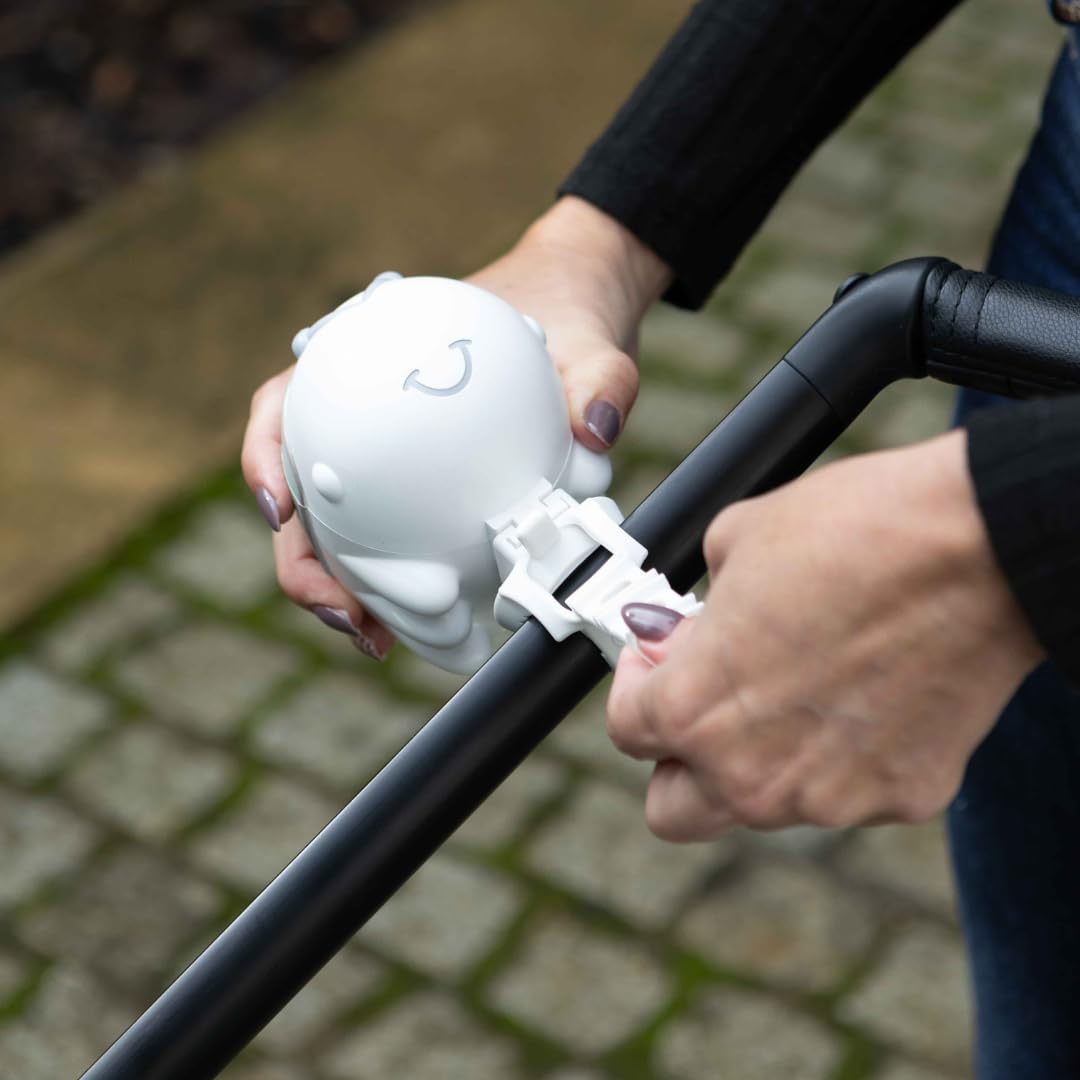 Nuby Jitterbug Pram Rocker - 3 Vibration Levels, 20 Soothing Sounds, Cry Sensor