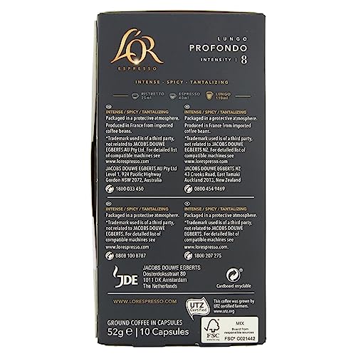L'OR Espresso Lungo Profondo Coffee Pods x10 Intensity 8 - Compatible with Nespresso Machines 8