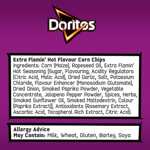 Doritos Extra Flamin' Hot Sharing Bag Crisps 163g 6