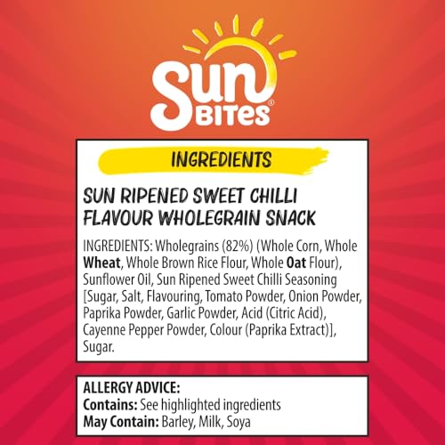 Sunbites Sun Ripened Sweet Chilli Wholegrain Crisps 6x25g Multipack 5