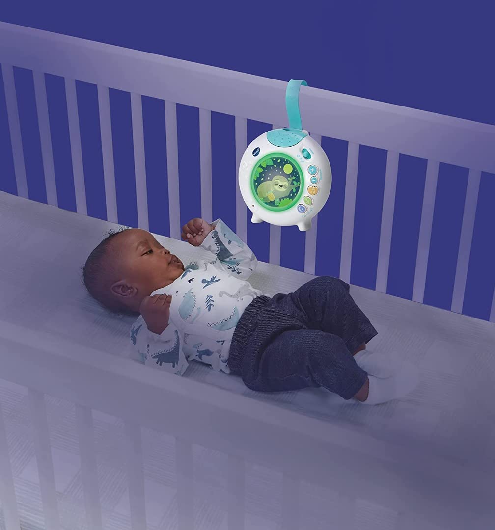 VTech Baby Sleepy Sloth Cot Light with Colourful Light Projection, Soothing Sounds & Timer
