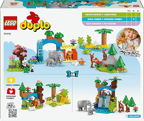 LEGO DUPLO 3in1 Wild Animal Families Set - Educational Building Toy for Toddlers 2+ 15