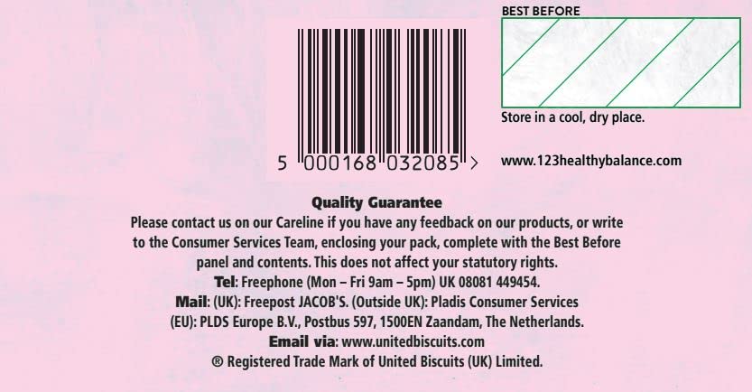 Jacob's Mediterranean Crackers, Pinch of Salt, 190g - Pack of 20