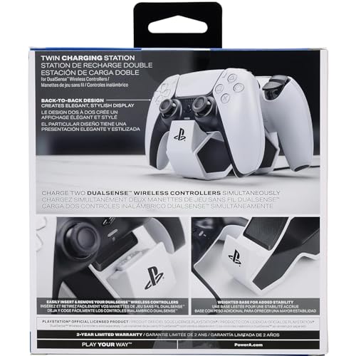 PowerA Twin Charging Station for PS5 DualSense Controllers - Officially Licensed Dual Charger with LED Indicator 20