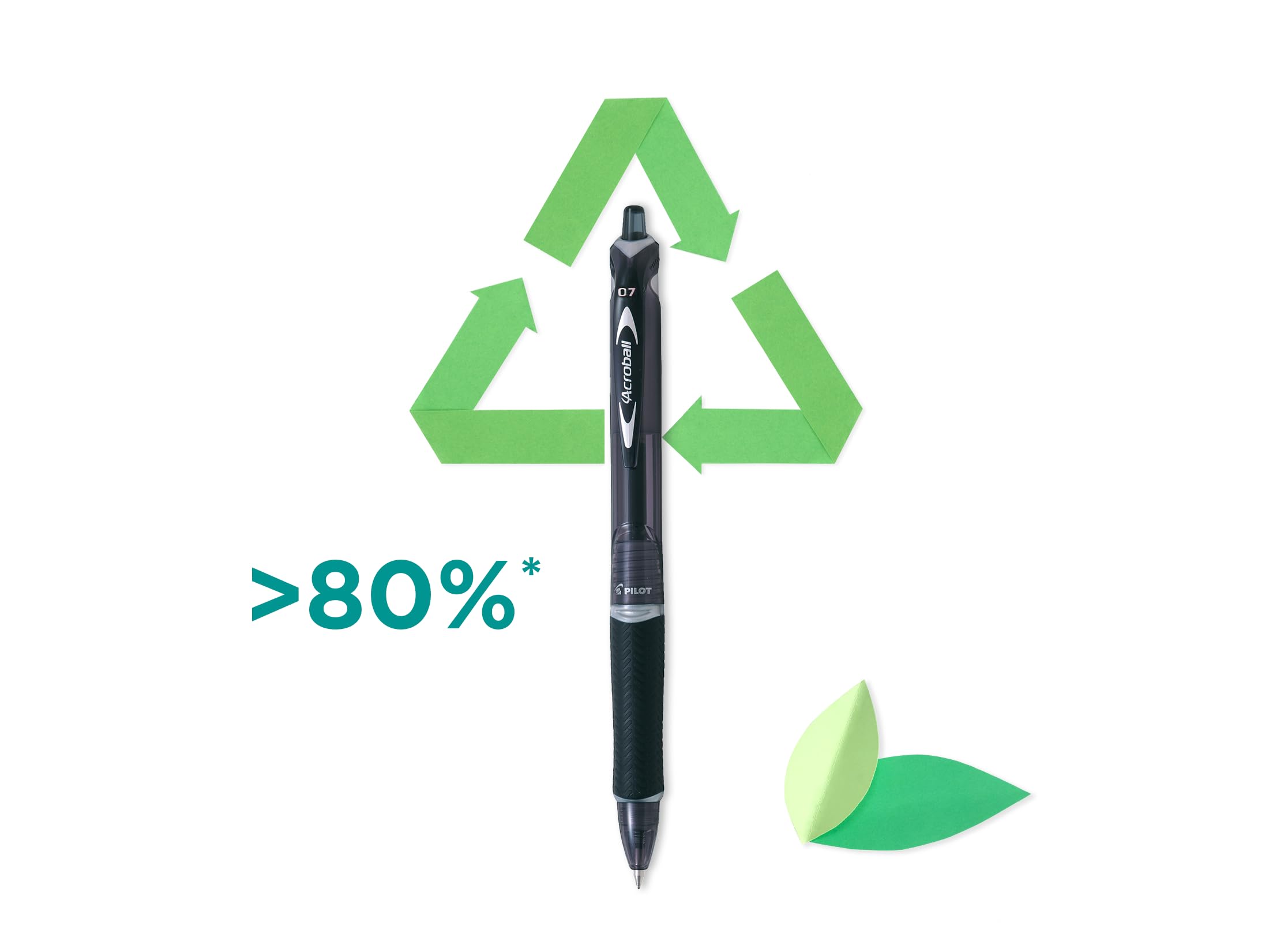 PILOT Acroball Retractable Ballpoint Pen - Black Ink, 1.0mm Medium Tip | Pack of 4 3