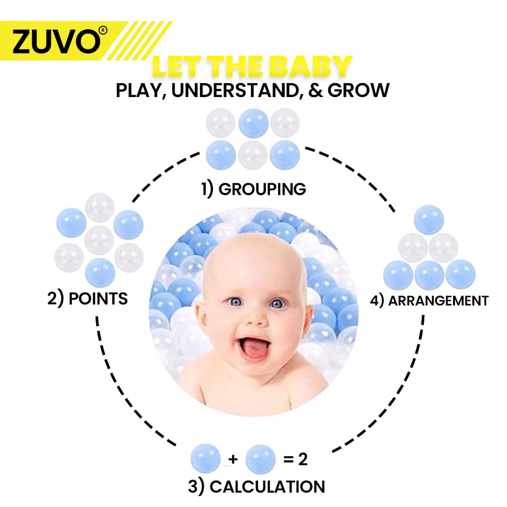 Zuvo Blue 5.5cm Crush-Proof Ball Pit Balls (100 Pack) for Kids Play