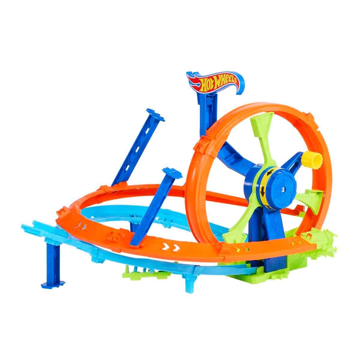Hot Wheels Rapid Launch & Loop Playset - Crank-Powered Race Track for Kids 4+ 10