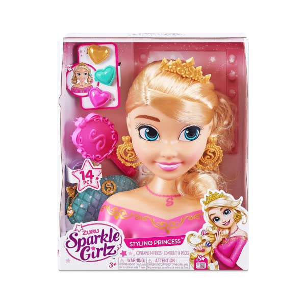 ZURU Sparkle Girlz Princess Hair Styling Head with Accessories 7