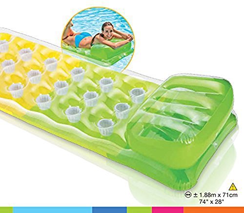Intex 58890 Deluxe Designer Inflatable Lilo for Pool or Beach | 188cm x 71cm | Assorted Colors