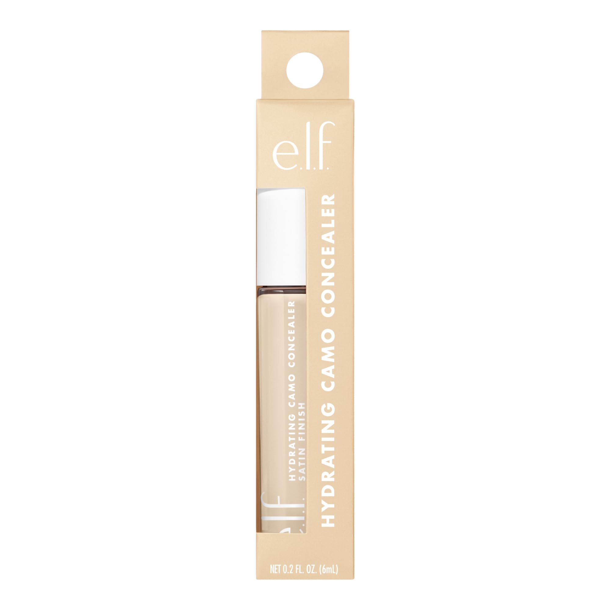 e.l.f. Hydrating Camo Concealer - Full Coverage Concealer, Satin Finish, Fair Warm, 0.203 Fl Oz (6mL)