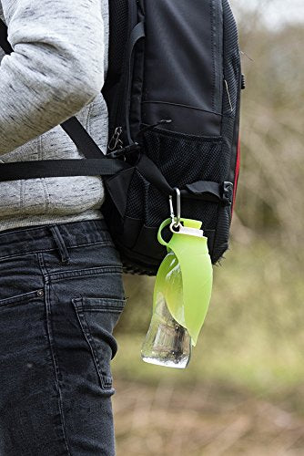 Rosewood Portable Leaf Travel Water Bottle for Large & Medium Dogs | Clear/Green Plastic 3