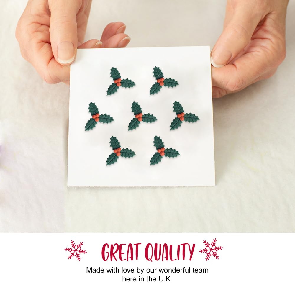 Anniversary House - Christmas Holly Edible Cake Toppers Sugarcraft Decorations 3