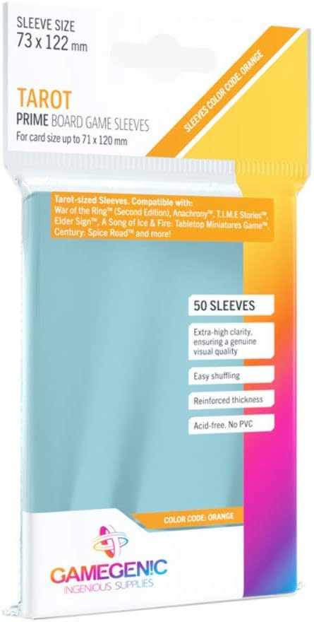 GAMEGEN!C Prime Tarot-Sized Sleeves 73 x 122 mm (50) Clear