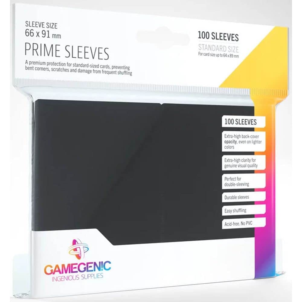 Gamegenic Prime Sleeves (100-Pack) - Black Card Protection for Trading Card Games