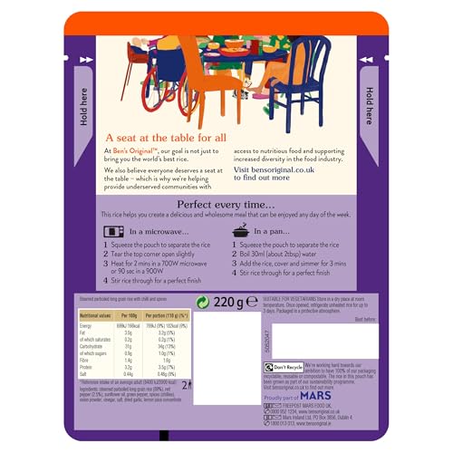 Ben's Original Peri Peri Microwave Rice, 6 x 220g Pouches - Vegetarian, No Artificial Additives 7