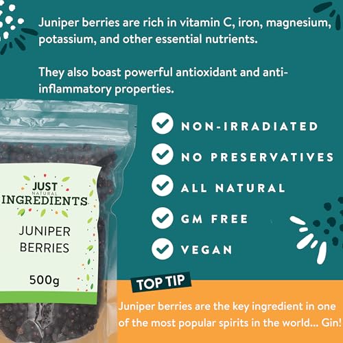 JustIngredients Organic Juniper Berries 500g - Dried Spice for Cooking, Gin Making & Pickling 7