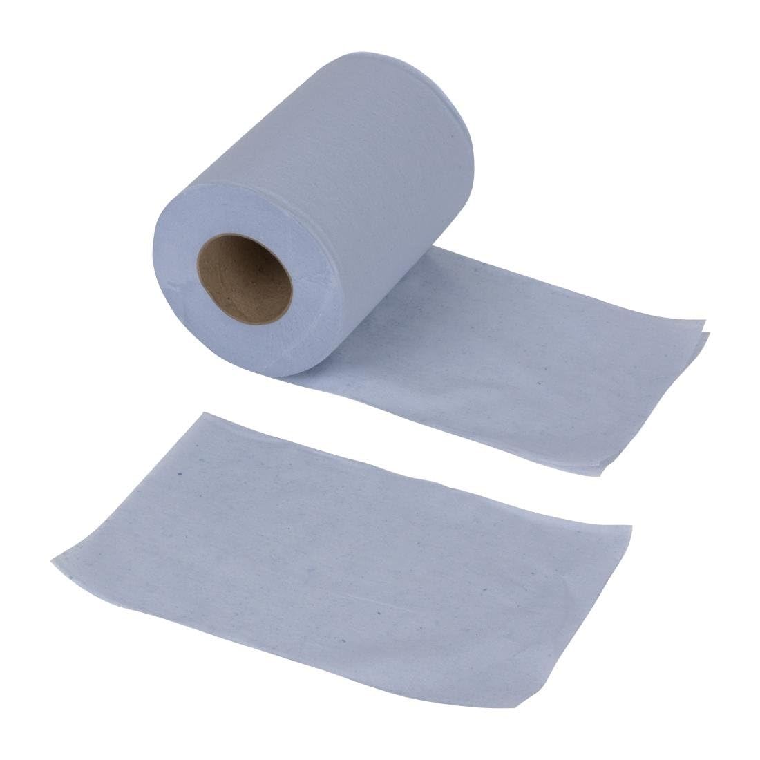 Nisbets Essentials Centrefeed Blue Roll 2-Ply, 80m (Pack of 2)