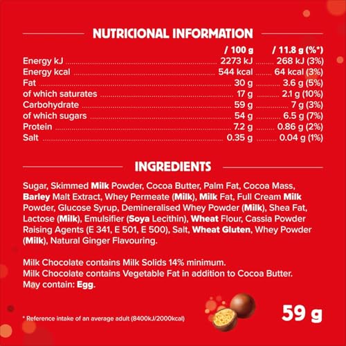 Maltesers Mini Reindeers Gingerbread Flavour Milk Chocolate Treats 59g 9