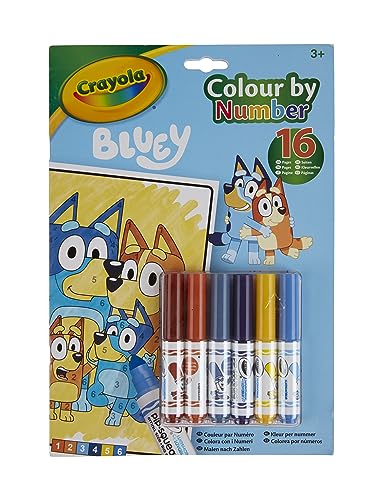 CRAYOLA Colour by Numbers - Bluey (Ages 3+ with 16 Pages & 6 Mini Markers) 7