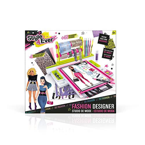 Fashion Designer Studio - Real Adhesive Fabrics & Design Kit for Kids 10