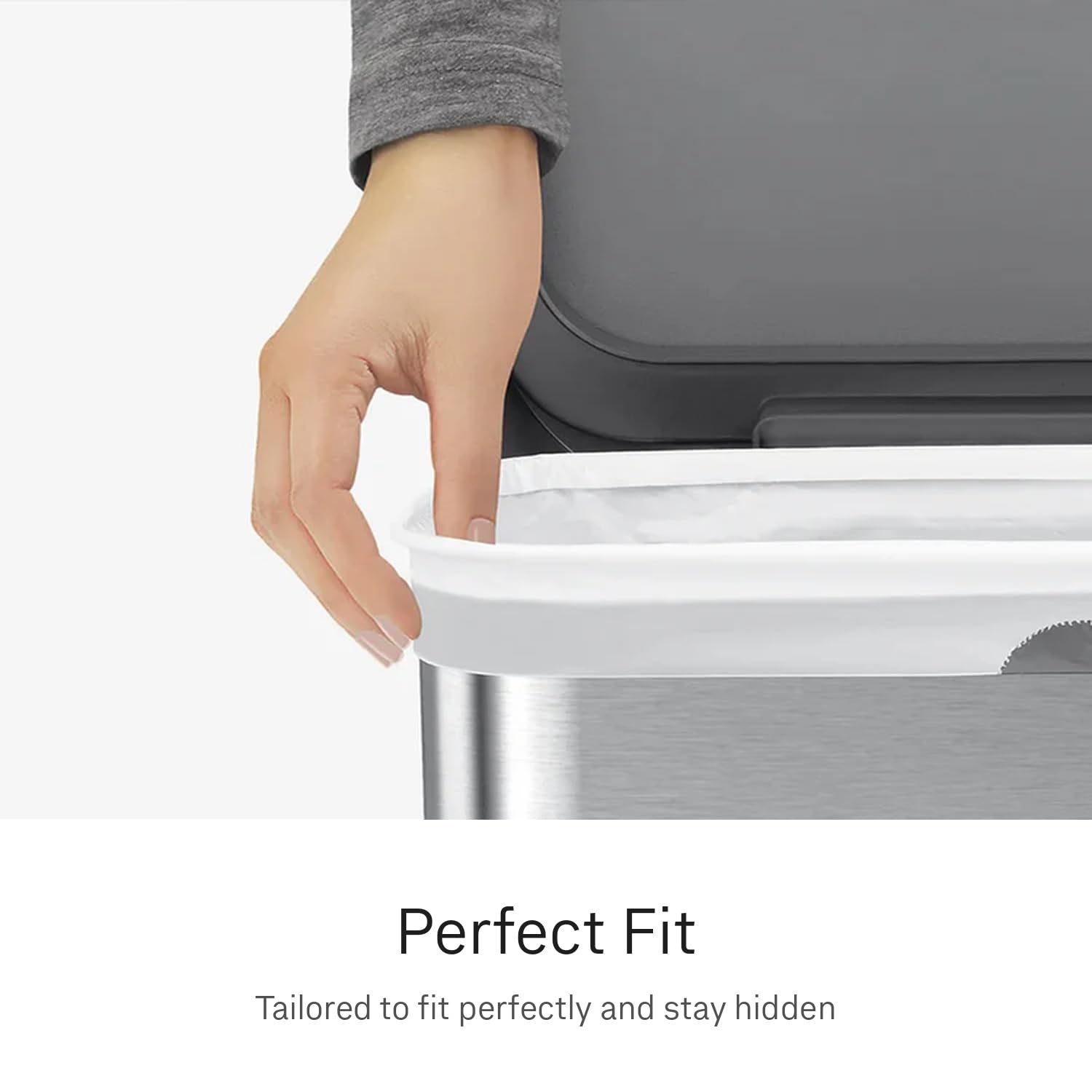 simplehuman CW0251 Code B Custom Fit Bin Liner | 90 Pack | 6L Capacity | White Plastic
