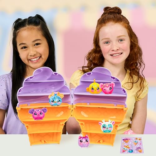 Cookeez Makery Yum Yumz Collector's Case - Adorable Ice Cream-Shaped Case with 6 Exclusive Plush 6